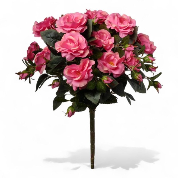 MAZZO ROSE X5 CON 15 FIORI CM58 PINK